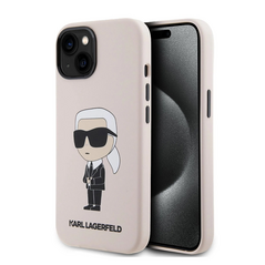 Zastitna maska (futrola) Karl Lagerfeld Hc Silicone NFT Ikonik - iPhone 15 roze (KLHCP15SSNIKBCP).