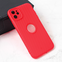 Zastitna maska (futrola) Carbon Stripe - iPhone 11 6.1 crvena.