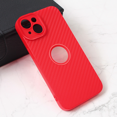 Zastitna maska (futrola) Carbon Stripe - iPhone 15 crvena.