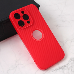 Zastitna maska (futrola) Carbon Stripe - iPhone 15 Pro 6.1 crvena.