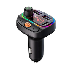 FM transmiter C15 USB, PD, QC 3.0 Bluetooth 5.0, RGB, Handsfree slušalica crni.