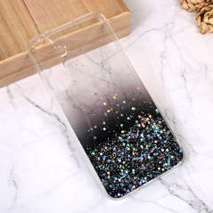 Zastitna silikonska maska (futrola) Glitter - Samsung A556 Galaxy A55 5G crna.