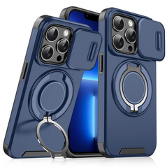 Zastitna maska (futrola) CamShield Ring stand - iPhone 13 Pro plava.
