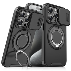 Zastitna maska (futrola) CamShield Ring stand - iPhone 15 Pro Max 6.7 crna.
