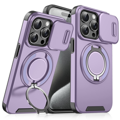 Zastitna maska (futrola) CamShield Ring stand - iPhone 15 Pro Max 6.7 ljubicasta.