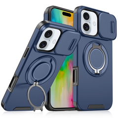 Zastitna maska (futrola) CamShield Ring stand - iPhone 16 6.1 plava.