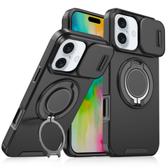 Zastitna maska (futrola) CamShield Ring stand - iPhone 16 6.1 crna.