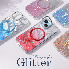 Zastitna maska (futrola) Magsafe Glitter - iPhone 13 Pro Max 6.7 crvena.