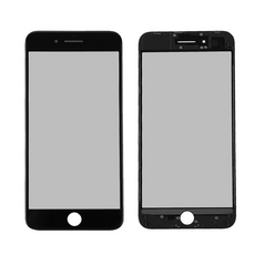 Staklo touchscreen-a + okvir + OCA + polaritor - Iphone 8 Plus Crno (Crown Quality).