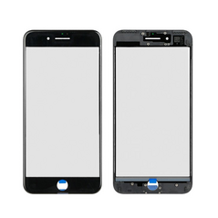 Staklo touchscreen-a + okvir + OCA + polaritor - Iphone 7 Plus Crno (Crown Quality).