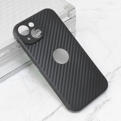 Zastitna maska (futrola) Carbon fiber - iPhone 15 crna (sa otvorom logo).