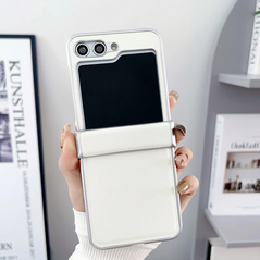 Zastitna maska (futrola) Color Plating Leather - Samsung F741B Galaxy Z Flip 6 5G bela.