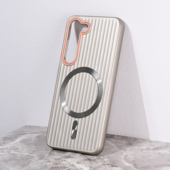 Zastitna maska (futrola) Magsafe Stripe - Samsung S911B Galaxy S23 siva.