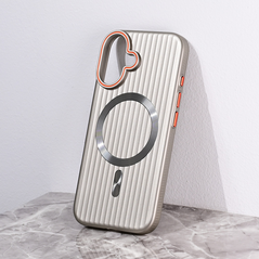 Zastitna maska (futrola) Magsafe Stripe - iPhone 16 6.1 siva.