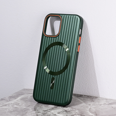 Zastitna maska (futrola) Magsafe Stripe - iPhone 12 6.1 zelena.