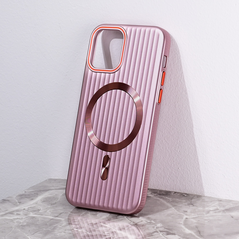 Zastitna maska (futrola) Magsafe Stripe - iPhone 12 6.1 roze.