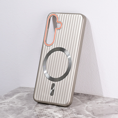 Zastitna maska (futrola) Magsafe Stripe - Samsung S921B Galaxy S24 siva.
