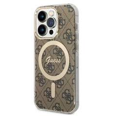 Zastitna maska (futrola) Guess Hc Magsafe IML 4G Pattern - iPhone 15 Pro 6.1 braon (GUHMP15LH4STW).