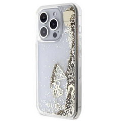 Zastitna maska (futrola) Guess Hc Liquid Glitter Charms - iPhone 15 Pro 6.1 zlatna (GUHCP15LGLHFLGO).