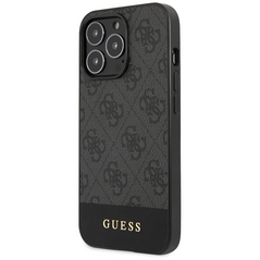 Zastitna maska (futrola) Guess Hc PC/TPU 4G Pu Bottom Stripe - iPhone 15 Pro 6.1 siva (GUHCP15LG4GLGR).