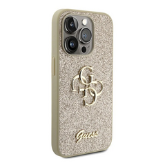 Zastitna maska (futrola) Guess Hc Fixed Glitter 4G Big Metal Logo - iPhone 15 Pro 6.1 zlatna (GUHCP15LHG4SGD).