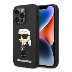 Zastitna maska (futrola) Karl Lagerfeld Hc Silicone NFT Ikonik - iPhone 15 Pro Max 6.7 crna (KLHCP15XSNIKBCK).