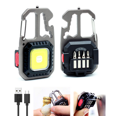 LED lampa privek, otvarac - flase, univerlni kljuc sa razbijacem stakla i srafcigerima, crna.