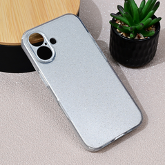 Zastitna maska (futrola) Sparkle Dust - iPhone 16 6.1 srebrna.