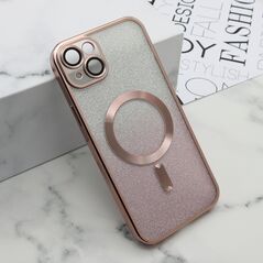Zastitna maska (futrola) GLITTER MAGSAFE - iPhone 15 Plus roze (MS).