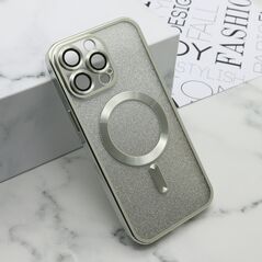 Zastitna maska (futrola) GLITTER MAGSAFE - iPhone 15 Pro Max (6.7) srebrna (MS).