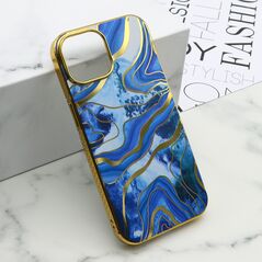 Zastitna maska (futrola) MARBLE - iPhone 15 plava (MS).