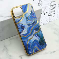 Zastitna maska (futrola) MARBLE - iPhone 15 Plus plava (MS).