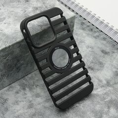 Zastitna maska (futrola) LINES LOGO CUT - iPhone 15 Pro (6.1) crna (MS).