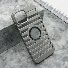 Zastitna maska (futrola) LINES LOGO CUT - iPhone 15 siva (MS).
