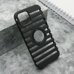 Zastitna maska (futrola) LINES LOGO CUT - Iphone 12/12 Pro (6.1) crna (MS).
