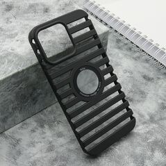 Zastitna maska (futrola) LINES LOGO CUT - iPhone 15 Pro Max (6.7) crna (MS).