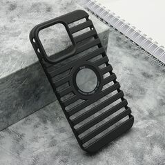 Zastitna maska (futrola) LINES LOGO CUT - iPhone 14 Pro Max (6.7) crna (MS).