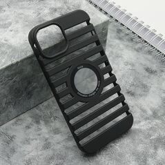 Zastitna maska (futrola) LINES LOGO CUT - iPhone 13 (6.1) crna (MS).