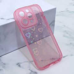 Zastitna maska (futrola) Heart Color IMD - iPhone 14 Pro roze (MS).