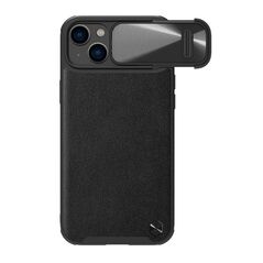 Zastitna maska (futrola) Nillkin Cam Shield Leather S - iPhone 14 crna (MS).