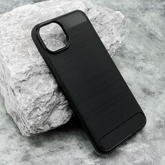 Zastitna silikonska maska (futrola) BRUSHED - iPhone 15 Plus crna (MS).