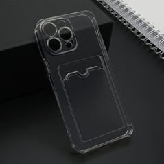 Zastitna maska (futrola) Transparent CARD POCKET - iPhone 15 Pro Max (6.7) siva (MS).