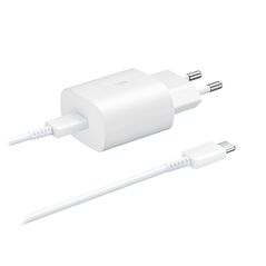 Kucni punjac Super Fast 25W/3A - Samsung PD + kabl type-C na Type C beli HQ (MS).