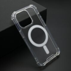 Zastitna maska (futrola) CRASHPROOF MAGNETIC CONNECTION - iPhone 15 Pro (6.1) providna (bela) (MS).