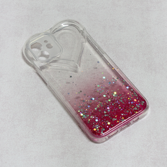 Zastitna maska (futrola) Heart Glitter - iPhone 12 6.1 pink.