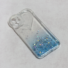 Zastitna maska (futrola) Heart Glitter - iPhone 12 6.1 plava.
