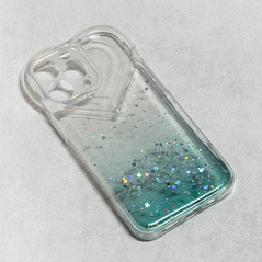 Zastitna maska (futrola) Heart Glitter - iPhone 13 Pro mint.