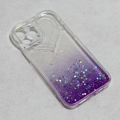 Zastitna maska (futrola) Heart Glitter - iPhone 13 Pro Max 6.7 ljubicasta.