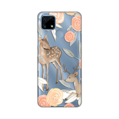Zastitna ultra tanka (skin) maska / futrola PRINT - Realme C25 Flower Deer.