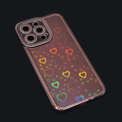 Zastitna maska (futrola) Heart IMD - iPhone 13 Pro roze.